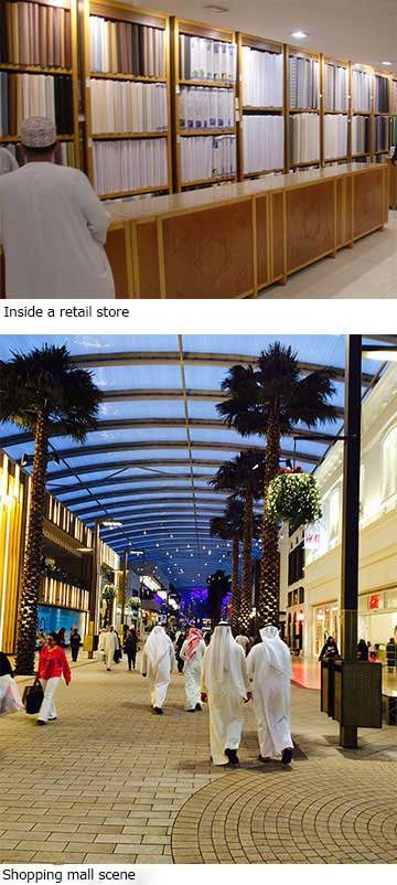 Inside a retail store
                                                Shopping mall scene